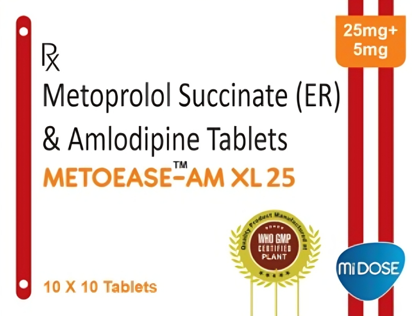 Metoprolol Succinate (ER) & Amlodipine Tablets METOEASE-AM XL 25